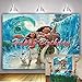 Daniu 7x5FT Cartoon Beach Moana Maui Beach Theme Photography Background Baby Shower Birthday Party Cake Table Decorations Banner Photo Backdrops Studio Props Banner