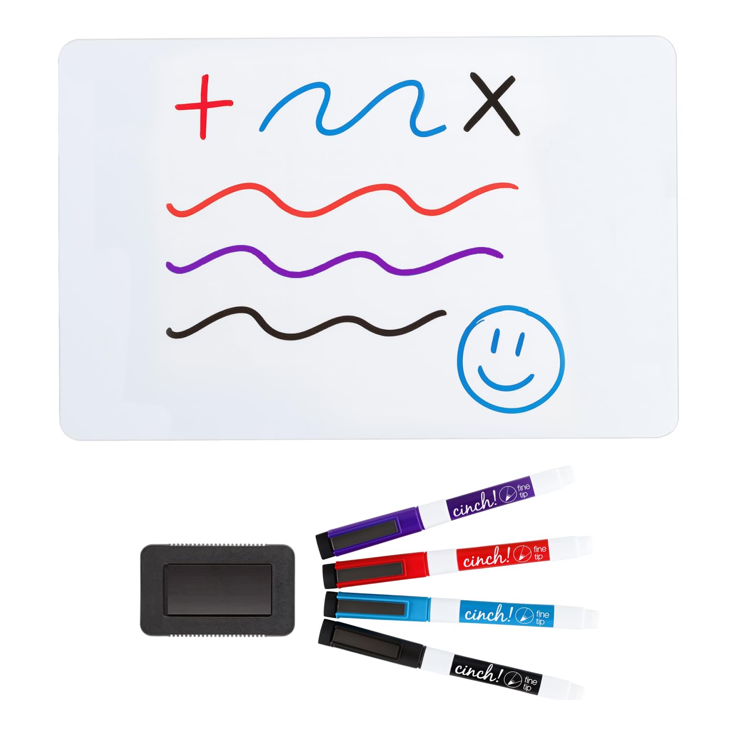 Photo 1 of 20x13 Stain-Resistant Magnetic Whiteboard for Fridge - Includes 4 Markers and Big Eraser With Magnets - Dry Erase Board - Refrigerator White Board Organizer and Planner