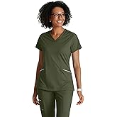 BARCO One Performance Knit Victory Classic Fit Scrub Top for Women – 2-Pocket, V-Neck Shirt with 360 Spandex Stretch