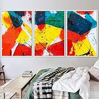 3 Piece Framed Canvas Wall Art Abstract Colorful Pictures Canvas Prints Home Artwork Decoration for Living Room,Bedroom - 16