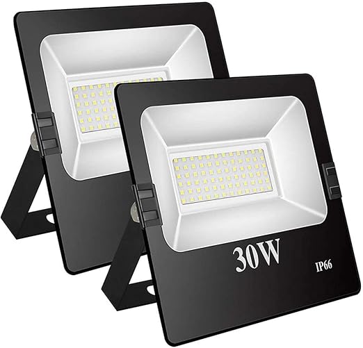 TOPLANET Focos Led Exterior 30w Foco Led Blanco 6500K Impermeable IP66 para Outdoor 2 Packs
