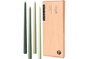 Viyffo 12 Inch Green Taper Candles Set of 4 Unscented Smokeless Long Tall Tapered Candles for Candlesticks Sticks Wedding Home Decor Dinner