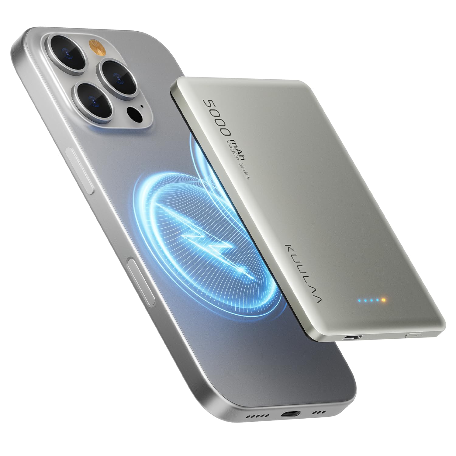 Kuulaa Magsafe Portable Charger Power Bank 5000mAh Magnetic Battery Pack Support USB C PD 20W Fast Charging, Compatible with iPhone 17/16 Pro Max/15/14/13/12 Mini