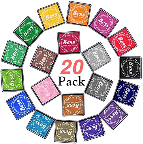WeLiu Craft Ink Pad Stamps,Washable 20 Colors Rainbow Finger Ink Pad for Kids (Pack of 20)