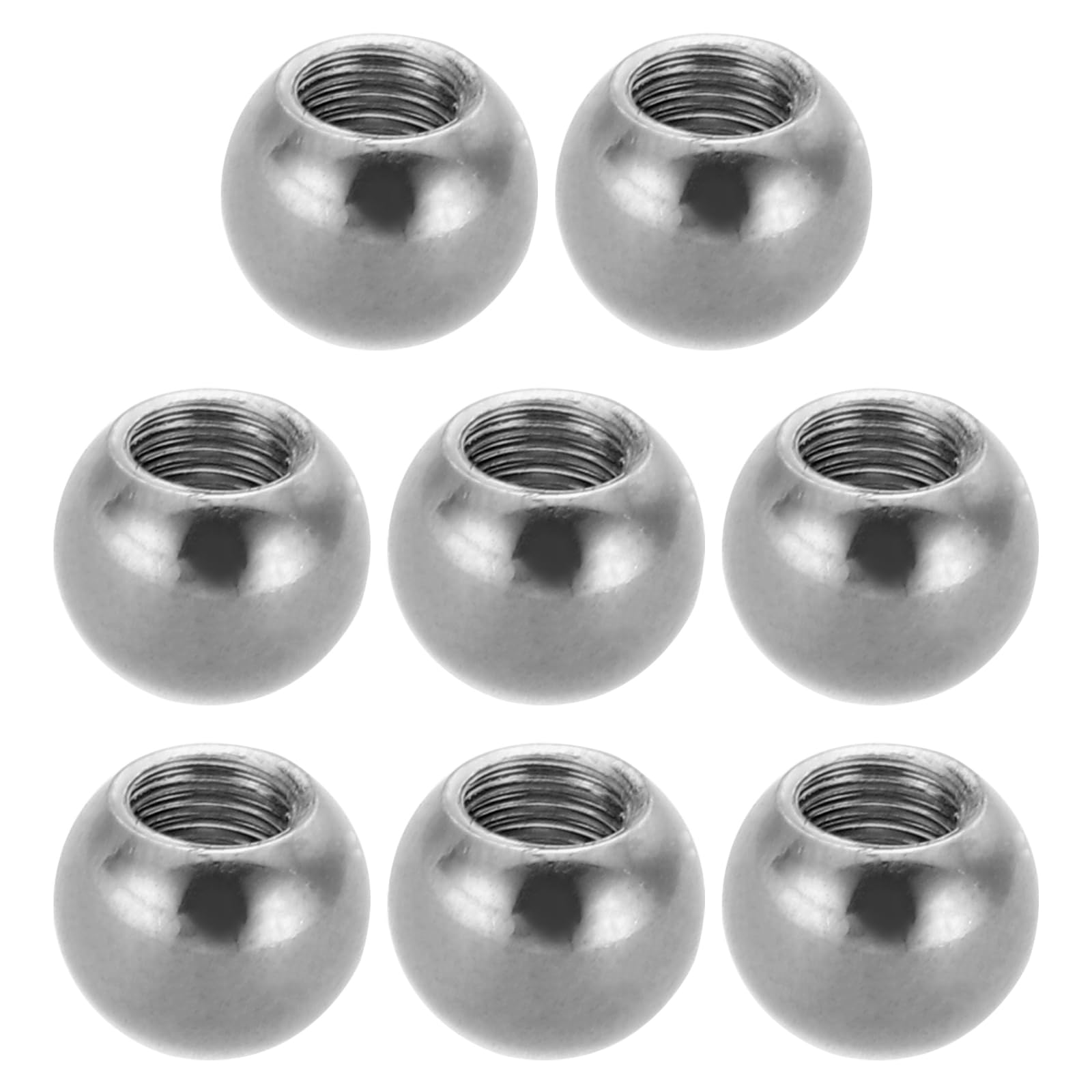 PATIKIL M5x9mm Ball Nuts Knob, 8 Pcs Female Thread 304 Stainless Steel Round Blind Hole Screw Cap Cover for Lighting Machinery DIY Decoration, Silver — image 1
