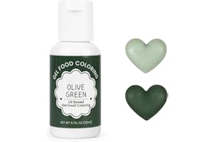 MILOVIN Oil Based Food Coloring for Chocolate, 20ml Edible Olive Green Oil Based Food Coloring Gel for Cake Decorating, Sugar, Candy Melts, Baking, Cookies, Icing Frosting, Meringues, Cream- 0.7 Fl. Oz(Olive Green)