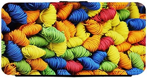 Image Of Multiple Colorful Colored Bales of Yarn For Knitting or Crochet Apple iPhone 8 Leather Flip Phone Case