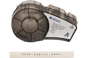 Brady Authentic (M21-187-C-342) PermaSleeve Heat Shrink Tubing for Control and Electrical Panels, Wire Harness, Black on White-For M210, M210-LAB, M211, BMP21-PLUS and BMP21-LAB Printers, .335" W 7' L