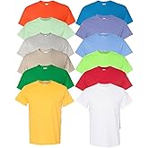 EVERYDAY TEES 12 Pack Mens Cotton Crew Neck Regular T-Shirts Bulk Short Sleeve Lightweight Tees Mix Colors