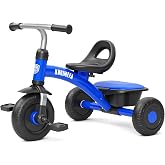 KORIMEFA Toddler Tricycle for 1-3 Years Old, Blue | Toddler Bike with Large Basket &amp; Big Wheels, Gifts for Boys &amp; Girls Ages 1-4