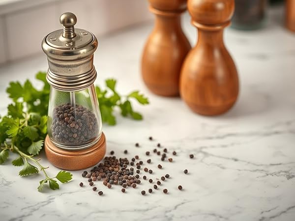 THE SPICE LAB BLACK TELLICHERRY PEPPERCORNS FOR GRINDER PACKED IN THE USA – STEAM STERILIZED KOSHER NON-GMO ALL NATURAL BLACK PEPPER 5015 (1 LB RESEALABLE BAG)