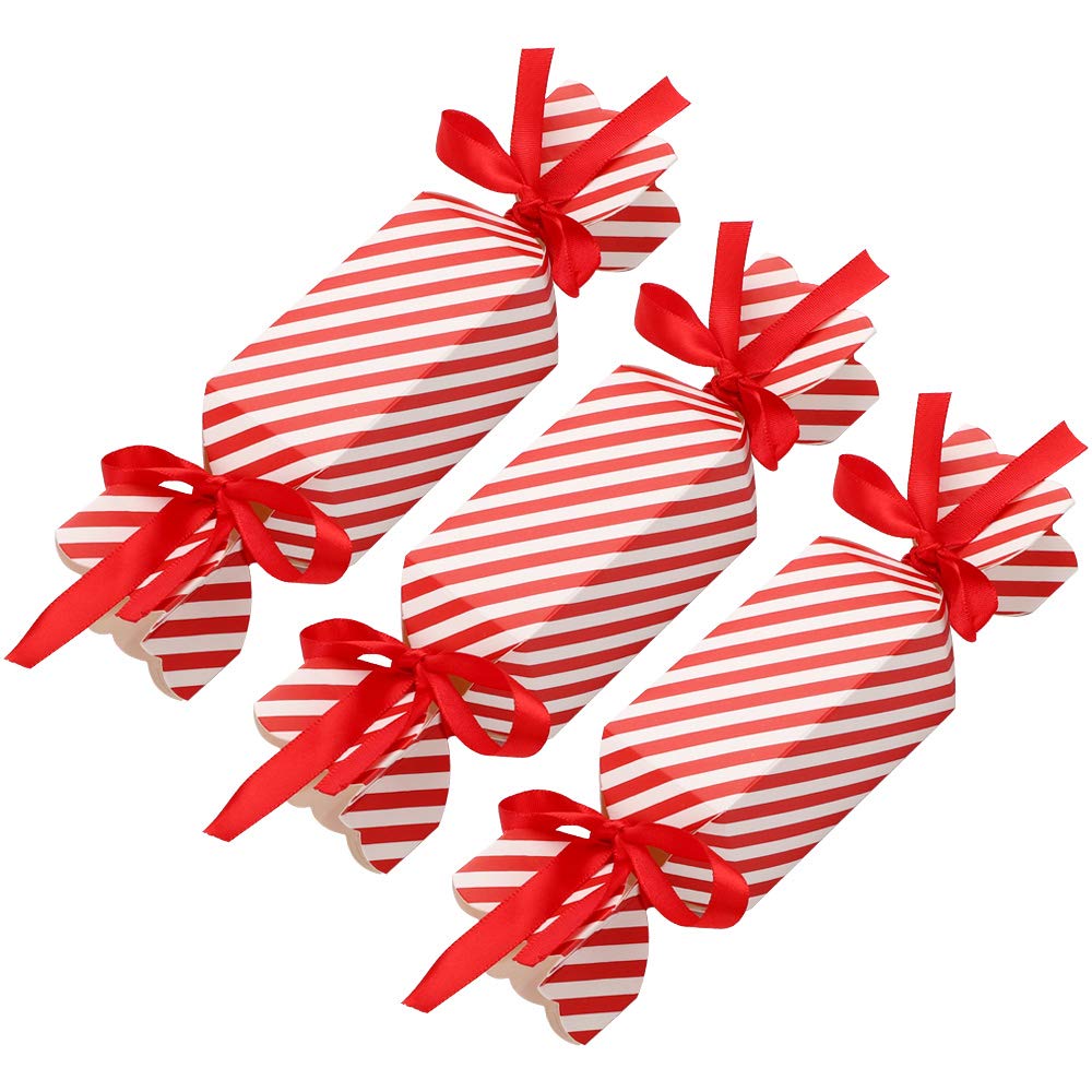 Feelava Christmas Candy Boxes 50 Pcs DIY Party Favor Gift Boxes for Xmas Cupcake Sweets Dessert Cookie Kids Party Favor Bag Wedding Gifts Wrap Bag