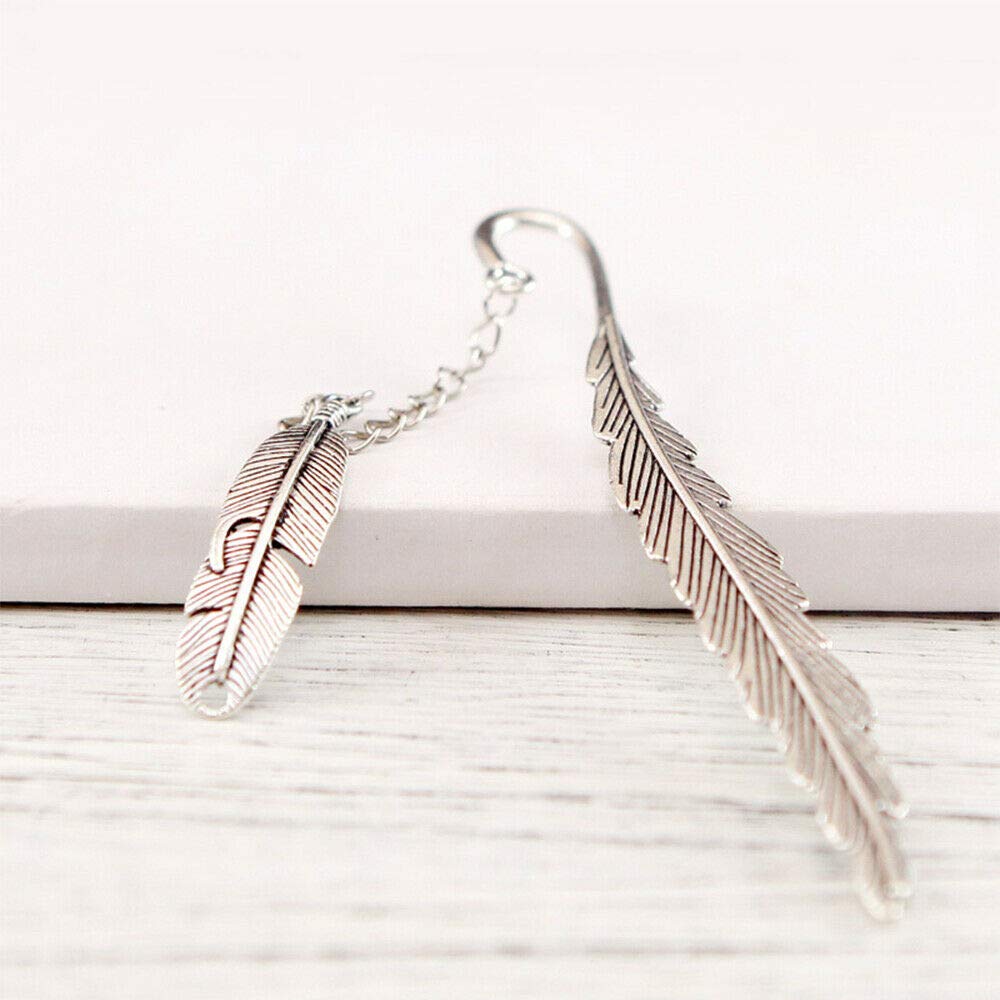 SUPERTOOL Special Wish Classic Gift, Antique Style, Metal, Bookmark, Feather Design, Gift for Friends(1Pcs)