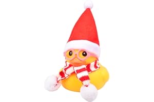 CoFuBcad Christmas 3.3" Car Rubber Ducks Dashboard Decorations, Christmas Eve Yellow Duck Cars Ornaments Cute Ducking with Hat, Scarf, Sunglasses for Party Decor Gift