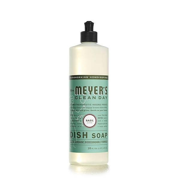 MRS. MEYER’S CLEAN DAY LIQUID DISH SOAP, BIODEGRADABLE FORMULA, BASIL, 16 FL. OZ