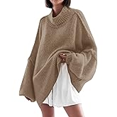 Saodimallsu Womens Oversized Sweaters Mock Neck Batwing Long Sleeve 2026 Fall Trendy Ribbed Knit Casual Tunic Sweater