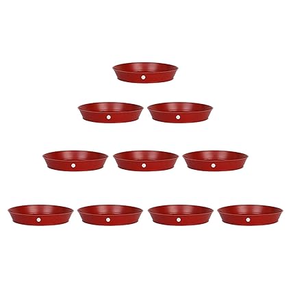 DESIRTON Planter Gamla Bottom Plate or Tray 6 inches Diameter for Planters - Red, 10 Pieces