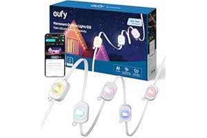 eufy Permanent Outdoor Lights E22, 100ft with 60 Triple-LED Lights, Smart RGBWW for Christmas, Daily and Holiday, IP67 Waterproof, AI Lighting Themes for Christmas Decorations, Links with Cameras