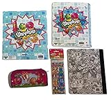 Shopkins Poly Vinyl Folder Pencil Case Composition Notebook Pencils and 1 Subject Notebook Bundle