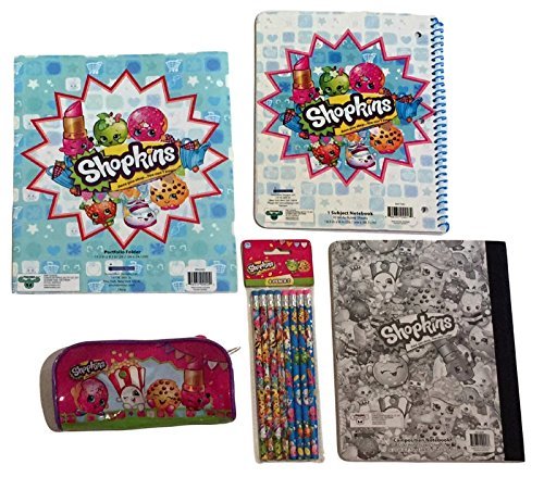 Shopkins poly vinyl folder pencil case composition notebook penci…