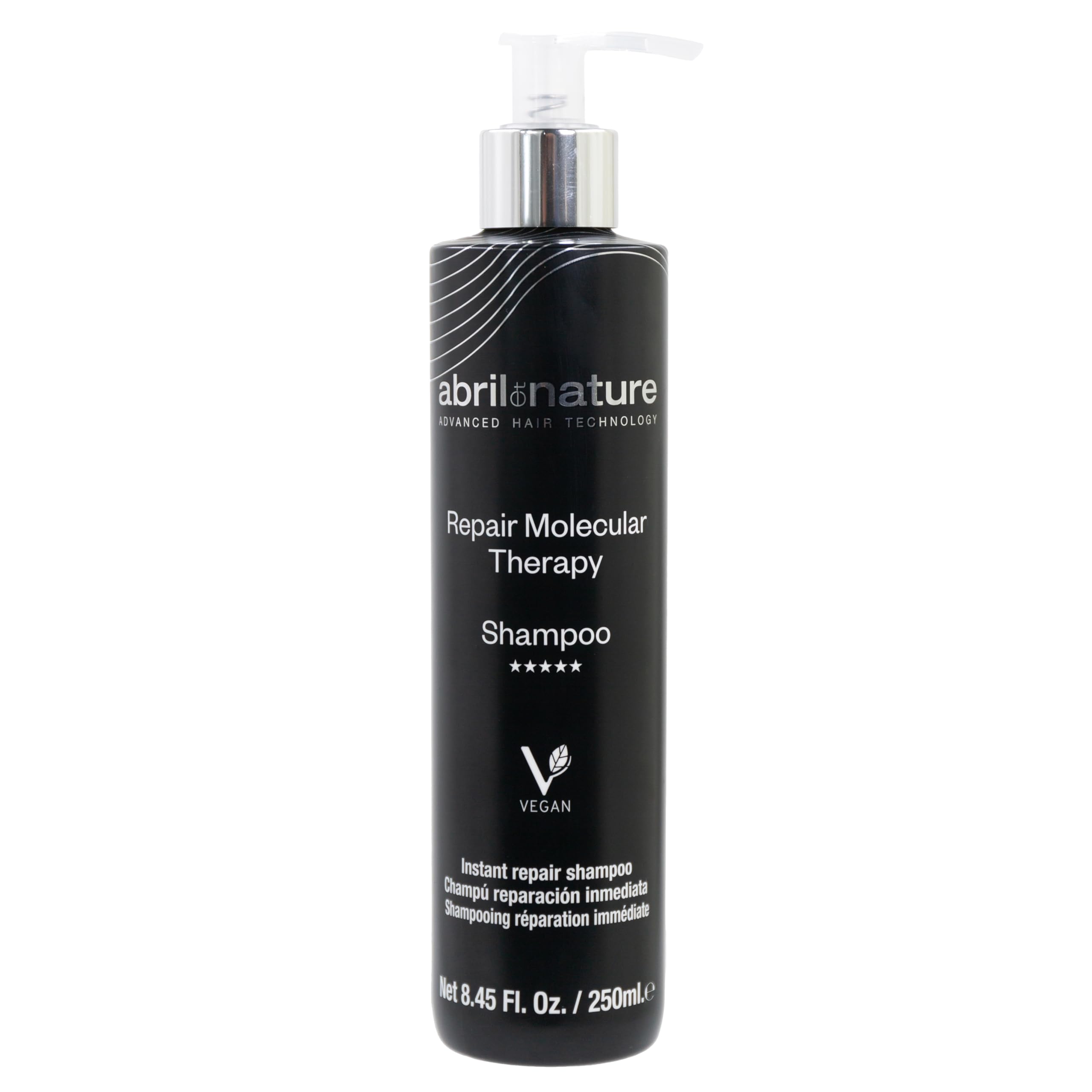 abril et nature - Professional Shampoo Molecular Therapy - For Extremely Damaged, Overprocessed, or Aging Hair - Restructures, Repairs, and Fills the Hair Fiber - Healthy and Strong Hair - 250 ml