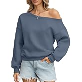 EasyGala Womens Fleece Sweatshirts Oversized Off The Shoulder Pullover Tops Casual Long Sleeve Comfy Fall Outfits 2026