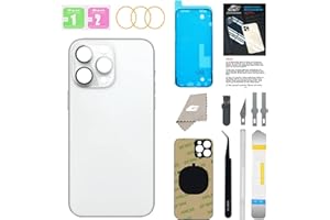 GUPFIX Back Glass Replacement for iPhone 14 Pro Max with Repir Tools, Big Hole Rear Back Cover Glass Replacement All Carriers with Pre-Installed Adhesive and Repairing Tool Kits (Silver)