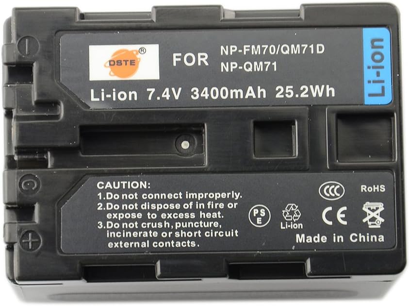 DSTE® NP-QM71D Rechargeable Li-ion Battery + DC01U Travel and Car Charger Compatible with Sony DCR-DVD300 DCR-DVD301 DCR-HC14 DCR-PC100 DCR-TRV6 Camera as NP-FM50 NP-FM55H NP-FM70 NP-FM90 NP-QM91 - Image 3
