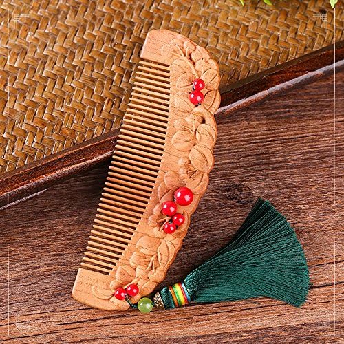 Usforest Natural Handmade Peach wood Wide Tooth Hair Combs Natural Peachwood Scent for Beautiful Hairs NO-Tangled and ANTI-Static