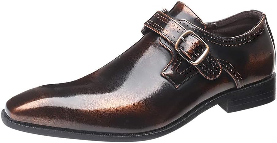 Men's Formal Comfortable Dress Shoes Genuine Leathers Shoes,Pointed Toe Slip-On Lazy Luster Office Dress Shoes