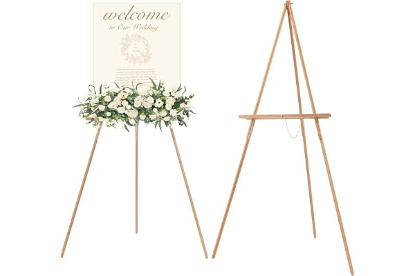 MEEDEN Wood Easel Stand for Display: Wooden Tripod for Poster Board - Wedding Easel Standing for Welcome Sign