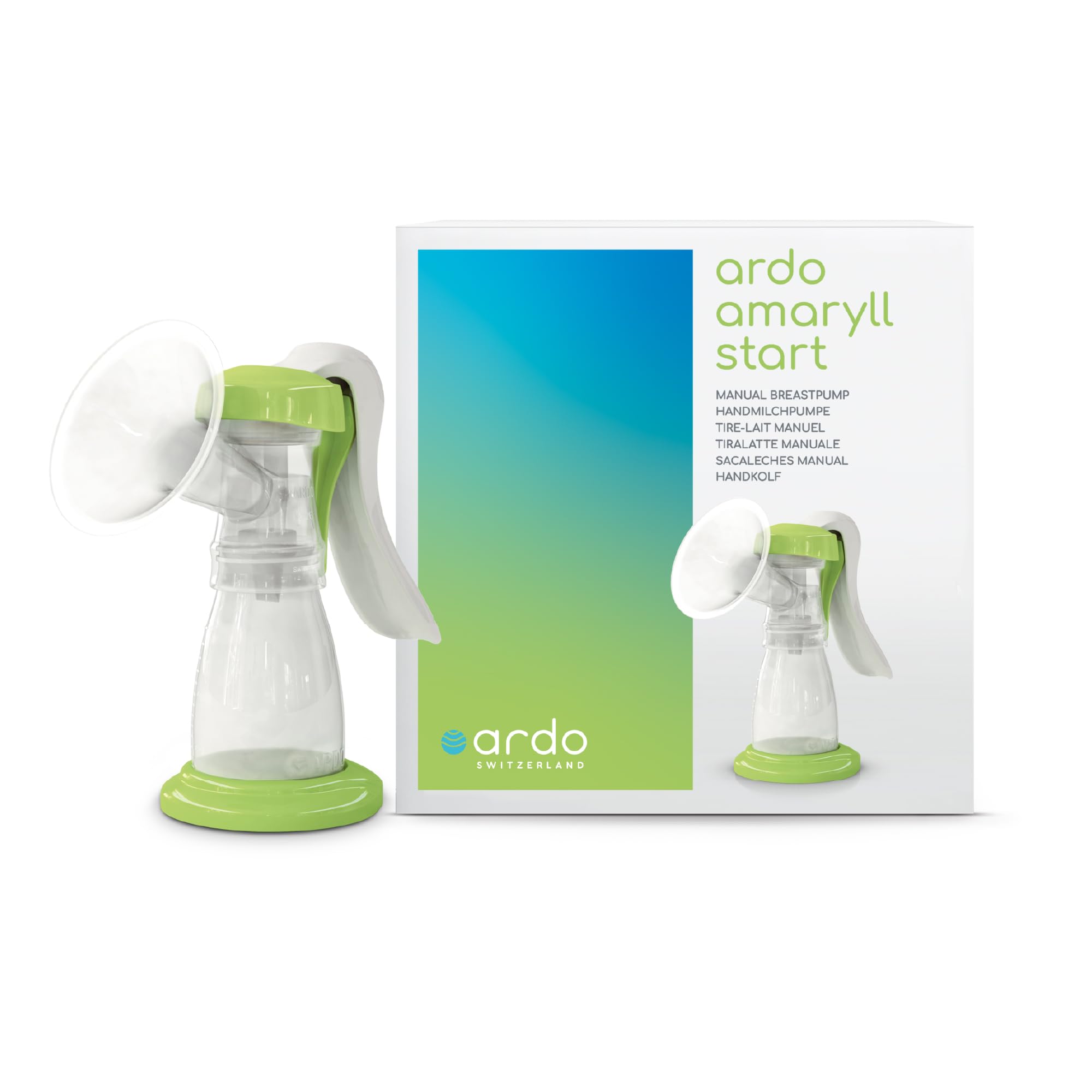 Ardo Amaryll Start Manual Breast Pump. Swiss Design & Portable with Adjustable Suction for Manual Pumping. BPA Free Silicone Breastpump for Gentle Expression of Breast Milk.
