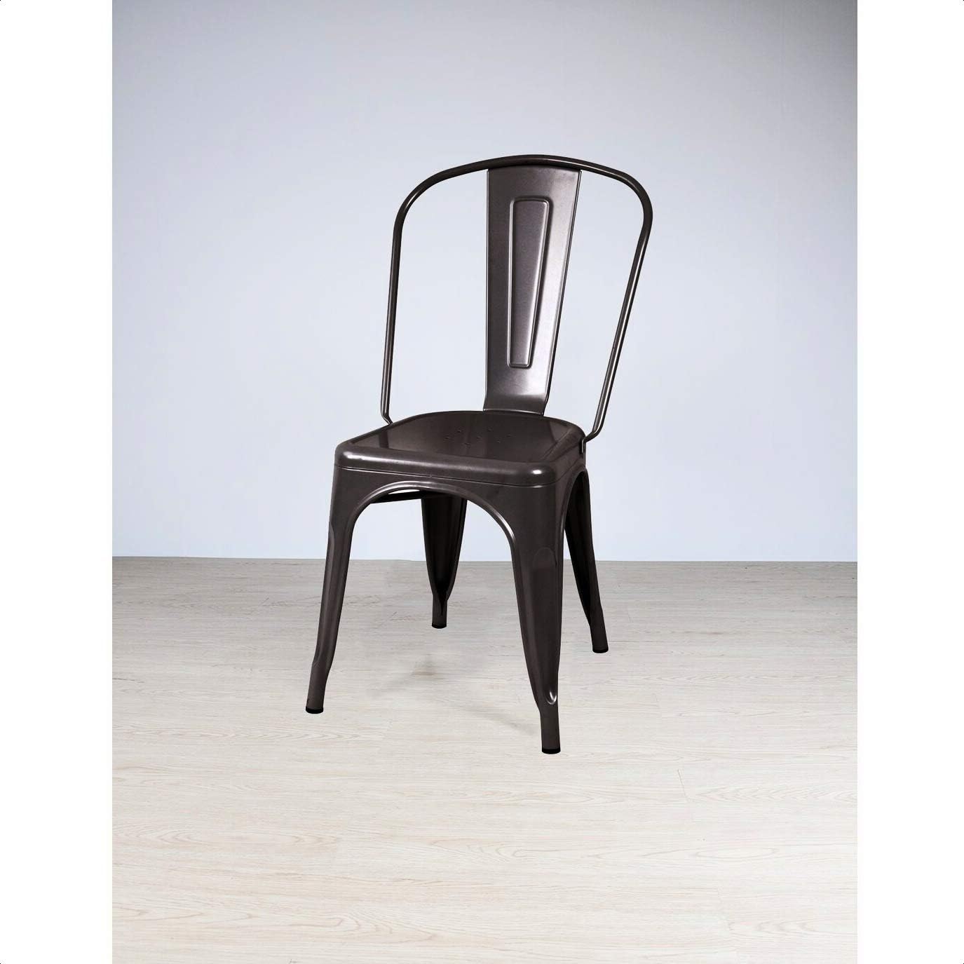 Metal Slat Back Stacking Side Chair, Commercial Use Yes