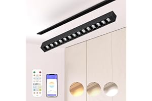 Hengsense Grille Spotlight Magnetic Track Head, 24V 15W Dimmable LED Lamp for Track Lighting with APP & Remote Control, Adjustable Brightness & Color Temperature (3000K-6000K), LED Ceiling Lighting