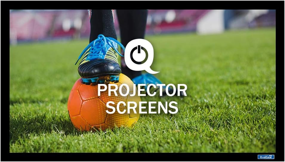 QualGear 120-Inch Fixed Frame Projector Screen 16: 9 4K HD High Definition 1.0 gain Acoustic White (QG-PS-FF6-169-120-A)