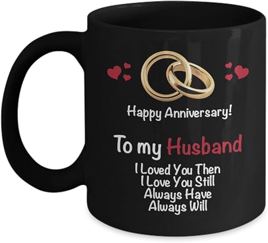 Amazon Com Happy Wedding Anniversary Mug Husband Coffee Black