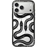 CASETiFY Compact iPhone 17 Pro Max Case [Slim and Sleek/Compatible with Magsafe / 4 ft. 2X Military Grade Drop Protection] - Black Kingsnake - Clear Black