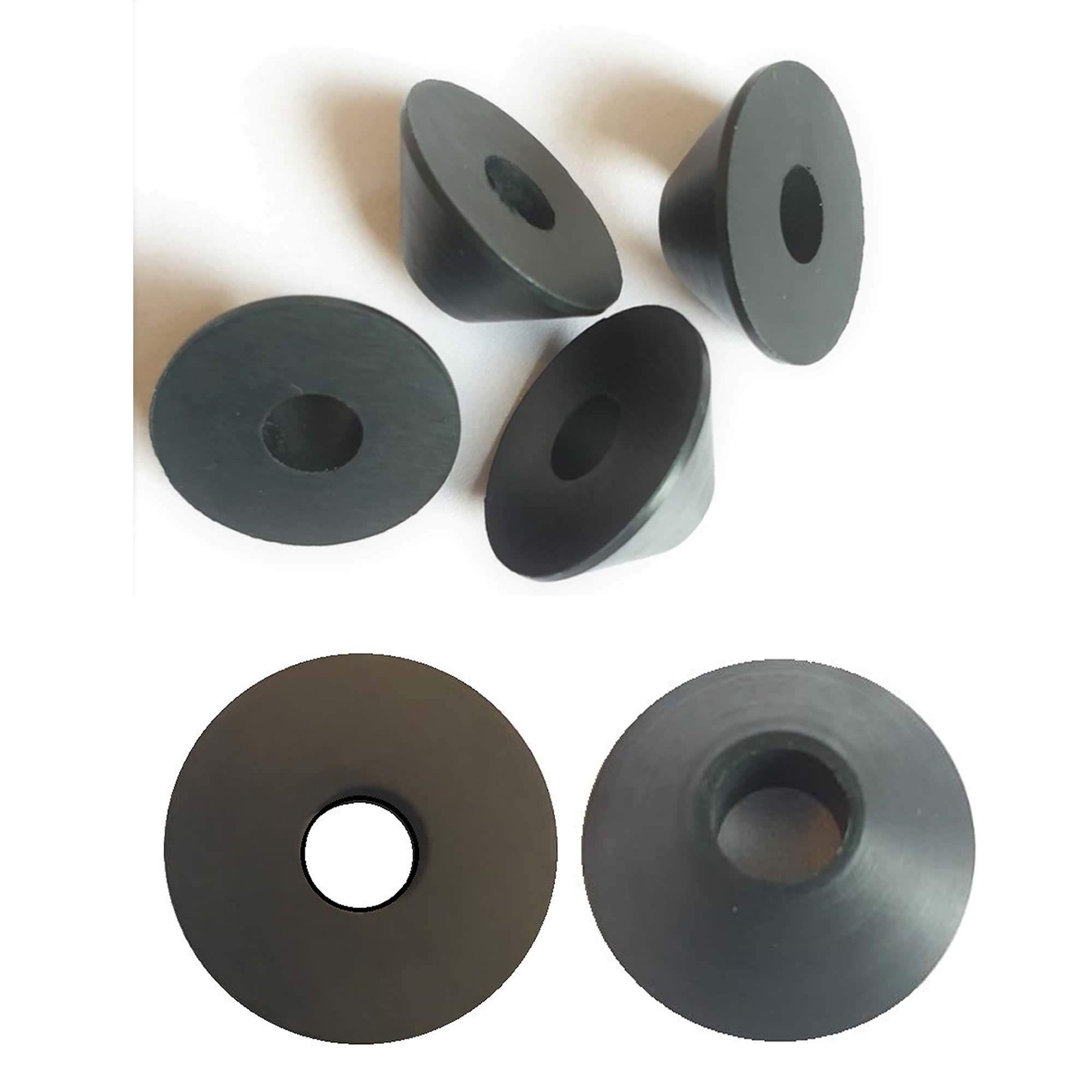 AAN® 4 Rubber Fixture Non Slip Toilet SEAT Hinge Fittings Secure Replacement for Two Loose Toilet Seats Black