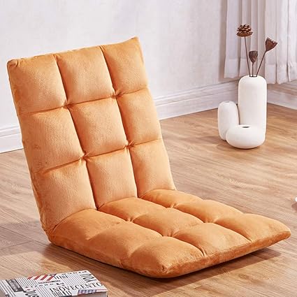 Redsun Adjustable Floor Chair Folding Lazy Sofa With Back Support Gaming Chair Floor Cushion For Meditation Reading Or Tv Watching Yellow