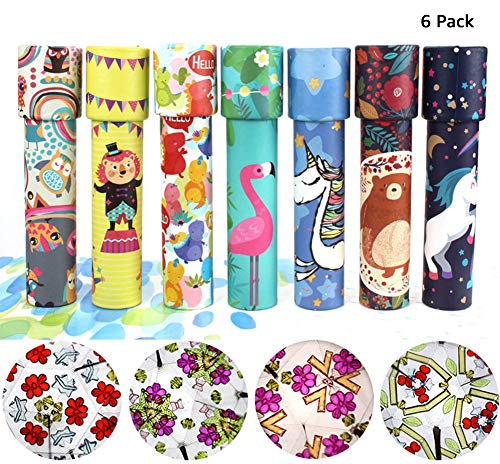 OSOPOLA Kaleidoscope Toy - Paper Tumble Wheel Magic Tin Tube Prism Lens - Educational Toy/Birthday Present/Party Favor for Kids 6Pcs(Random Delivery)