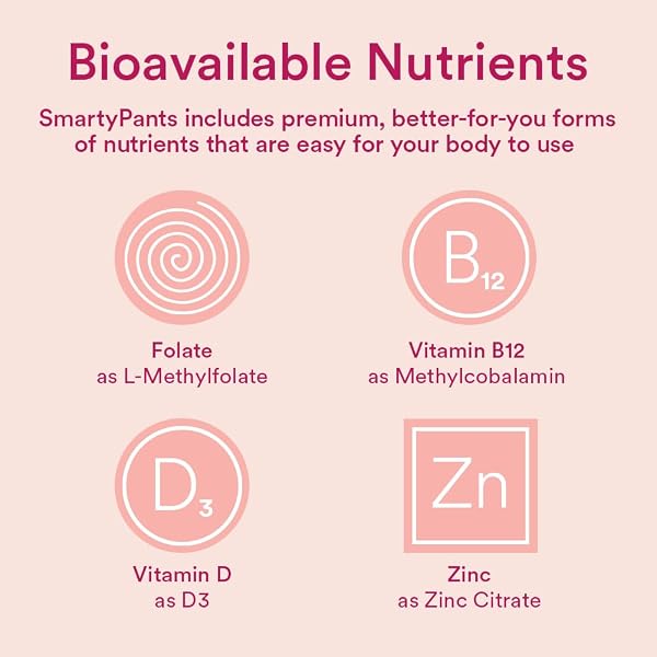 SMARTYPANTS TEEN GIRL MULTIVITAMIN GUMMIES: OMEGA 3 FISH OIL (EPA/DHA), VITAMIN C, D3, B12, VITAMIN A, K & ZINC, GLUTEN FREE, INCLUDES BIOTIN TO SUPPORT HAIR, SKIN & NAILS, 120 COUNT (30 DAY SUPPLY)