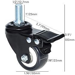 3'' Caster Wheels, Swivel Stem Casters