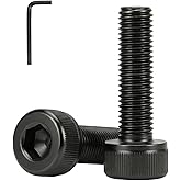 M3 x 12mm(50 Pack) Hex Socket Head Cap Screws Bolts, Black Oxide 304 Stainless Steel 18-8, Hex Drive, Bright Finish Fully Machine Thread