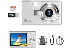 4K Digital Camera, Acbaeta Autofocus 50MP Vlogging Camera with 32G SD Card, 16X Zoom, Flash, Anti-Shake, Compact Portable Sma