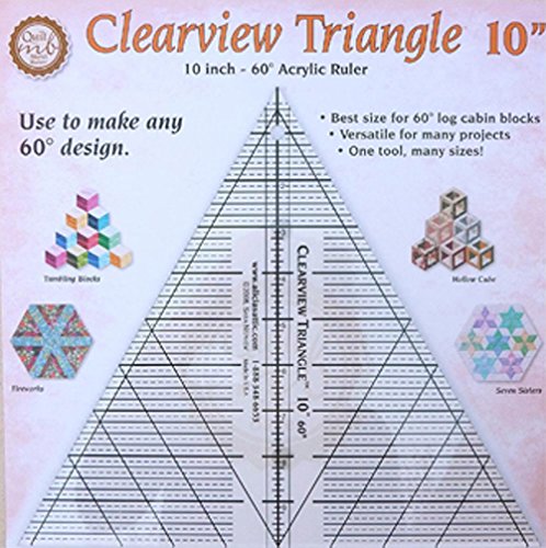 Clearview Triangle 10 Inch 60 Acrylic Ruler Best Size For 60 Log Cabin Blocks Versatile For Many Projects One Tool Many Sizes Baker Marci Amazon Com Books
