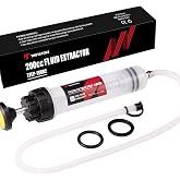 Thorstone 200cc Automotive Fluid Extractor Pump | Manual Oil Change Syringe with 31 Inch Hose (7 Oz./0.21 Qt./200 CC)