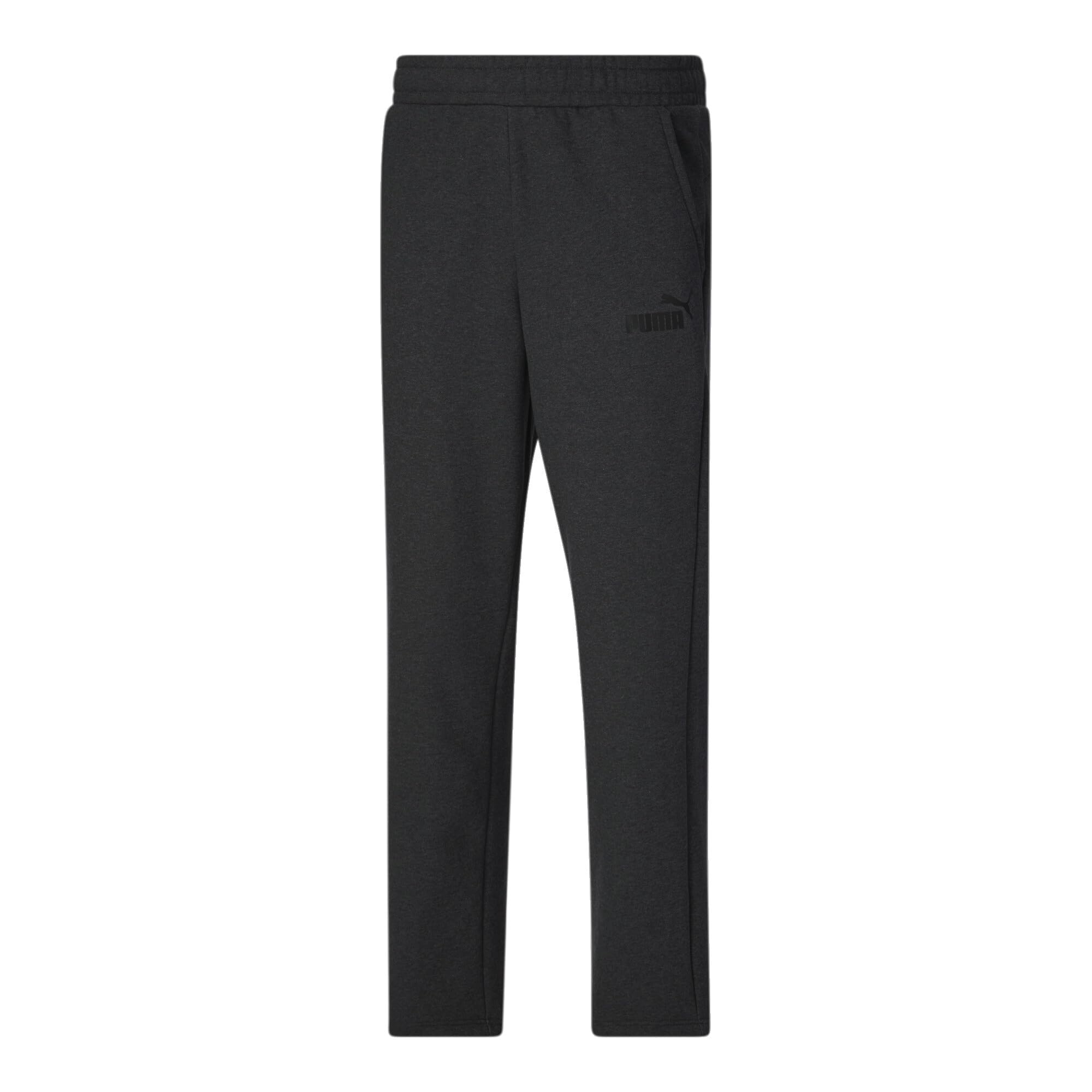 PUMA Men’s Essentials Fleece Sweatpants (Available in Big and Tall Sizes), Dark Gray Heather Open Leg AH22, L