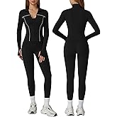 ABOCIW 3 Piece Workout Sets for Women Zip Up Jacket Racerback Sports Bra High Waist Leggings Gym Yoga Outfits