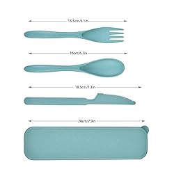 Reusable Wheat Straw Cutlery with Case, Portable