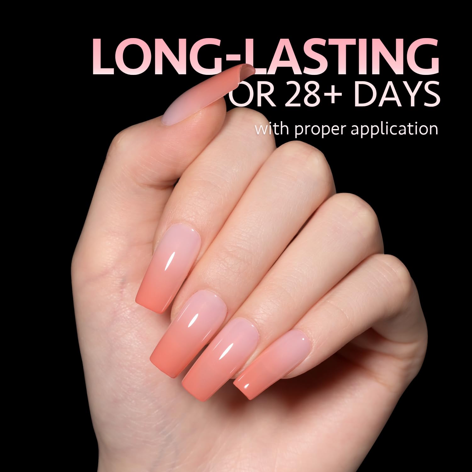 GAOY Medium Square Fake Gel Nail Tips, 12 Sizes False Full Cover Acrylic Press on Nails, 240Pcs Soft Half Matte Tips - Image 4